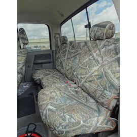 Durafit Seat Covers, D1290 Camo Endura Seat Covers for 2003-2009 Dodge Ram Crew Cab Rear 40/60 Split Bench Seat with Adjustable Headrests