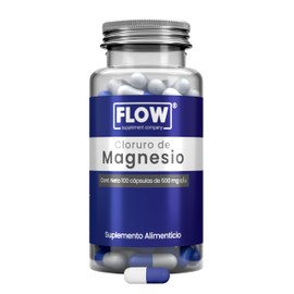 Cloruro de Magnesio 500 Mg por Cápsula - Apoyo al Sistema Nervioso y Muscular - Vitamina D  K2 - Calcio - 100 Cápsulas para 3 Meses - Flow Supplements