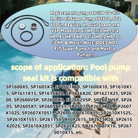 Super Pump Seal Replacement for Hayward Go Kit 3. All 3 Gaskets&Shaft Seal