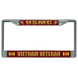 U.S.M.C. Vietnam Veteran Chrome License Plate Frame