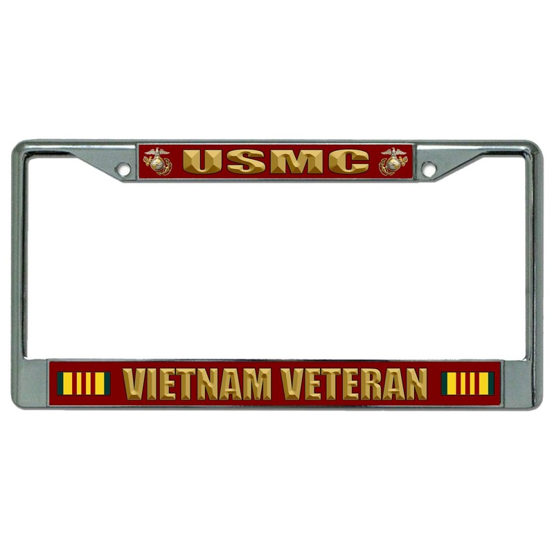 U.S.M.C. Vietnam Veteran Chrome License Plate Frame