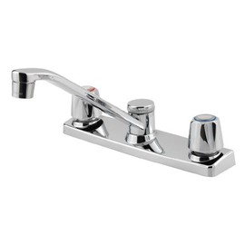 Price Pfister Pfirst Series Kitchen Faucet 2-Handle Chrome, Metal Handles with Sprayer, G1351000