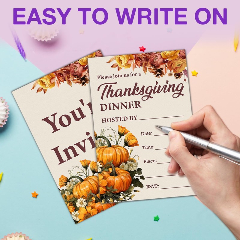 LyoGao Thanksgiving Party Invitations With Envelopes (20 Pack) - Fall