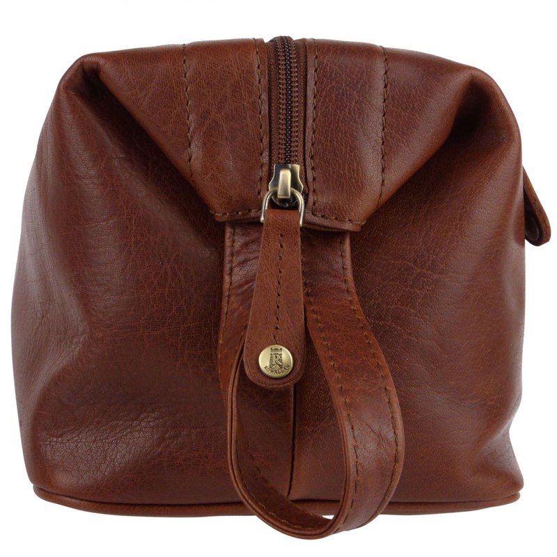 Rowallan of Scotland Mens Large Leather Wash Toiletries Bag -