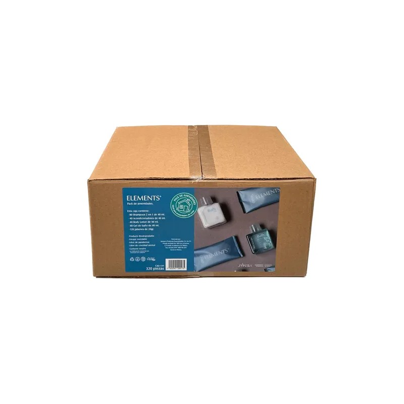 Kit Amenidades Hoteleras Jypesa Elements 320 Piezas Shampoo Acondicionador Gel