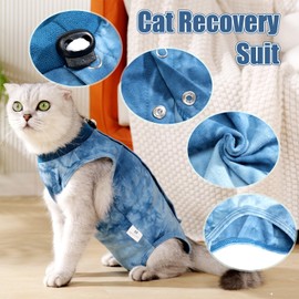 LIANZIMAU Cat Bodysuit After Surgery Castration Cat Bodysuit After Surgery Body for Cats Clothing Medical Cat Bodysuit Cat Suit After Surgery Anti-Leak Suit Pet Recovery Collar Alternative