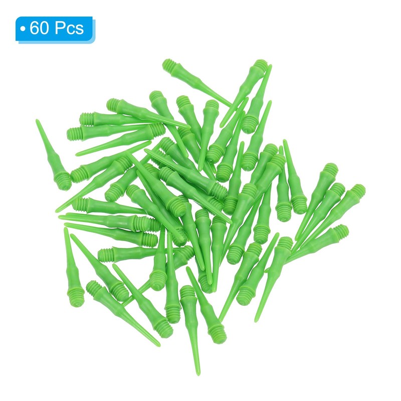 PATIKIL 60pcs Plastic Dart Tips 2BA Threads Soft Dart Tips