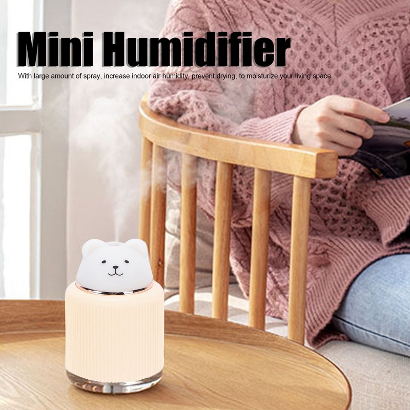 Mini Humidifiers Lovely Cartoon Style Humidifying Device with Light for