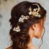 Unicra Moon Star Wedding Hair Pins Pearl Bridal Hair Clips