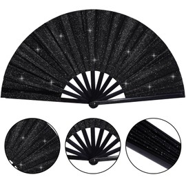 tiggell Large Line Dancing Rave Fans, Popping Clacking Fans for Boots On The Ground Dance for Festival Wedding Party Performance Decoration 13 inch