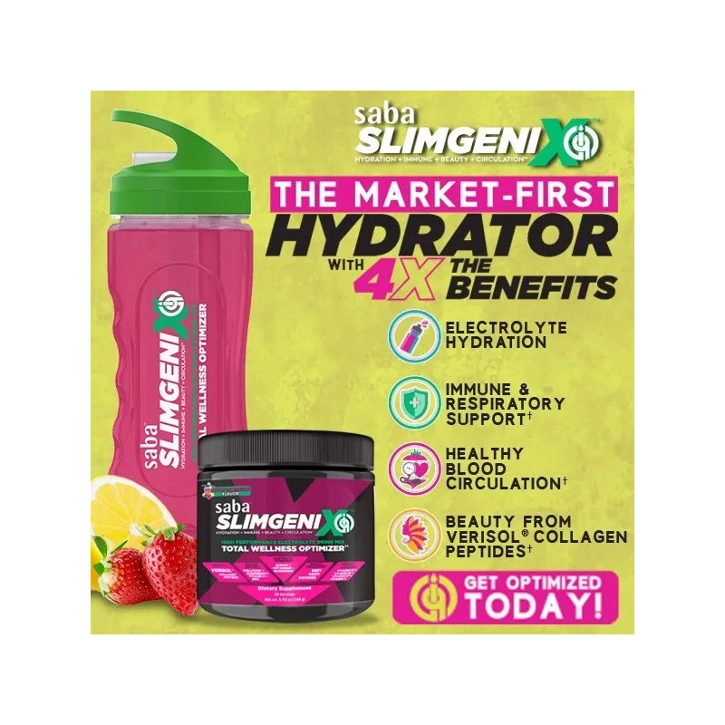 Saba SlimGenix IQ - The Only 4-in-1, Hydration, Immune, Respiratory,