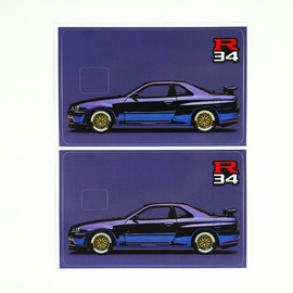 JDM/F1/Car Enthusiast Debit/Credit Card Skins - Velane - 2 Stickers - 1 Sticker for Big Chip and 1 for Small Chip Cards:_Holographic R34