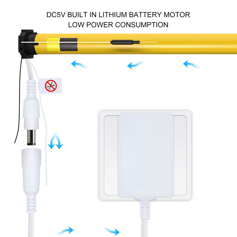Smart Roller Shade Blind Motor Lithium Battery Rechargeable APP Voice