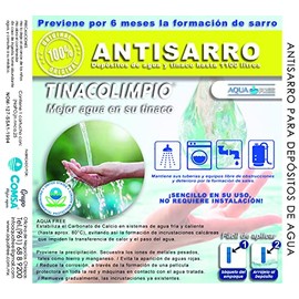 ANTISARRO TINACO HASTA 1100 LITROS, TINACOLIMPIO 6 meses. Limpia tuberías y sarro de casa o negocio
