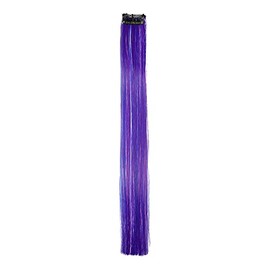 Stasia Street 24-Inch Straight Clip-On Strands Korean Synthetic Breatheable Hair Extensions for Women Natural Looking Instant Style, Volume & Length - PERSIAN BLUE