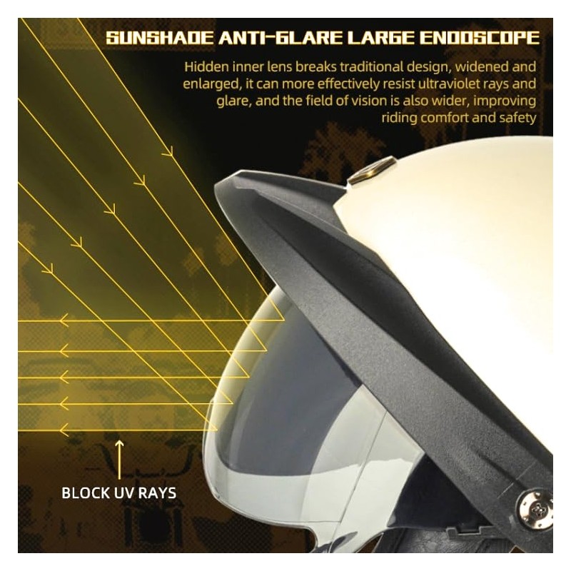 Soman H6 Half Helmet with Harley Compatible 7-Pin Headset Gloss