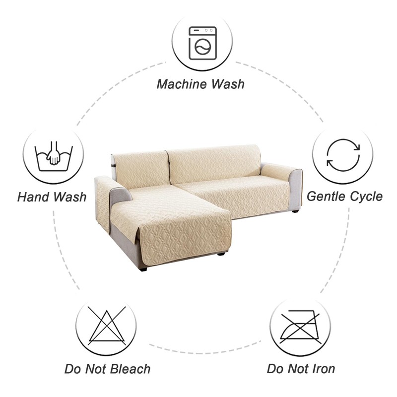 Genina Sectional Couch Covers for Dogs L Shaped Sofa Covers