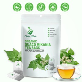 100 Guaco Mikania Tea Bags - 100% Pure, Organic, Wild-Crafted Herbal Tea Bags for a Refreshing, Earthy Brew
