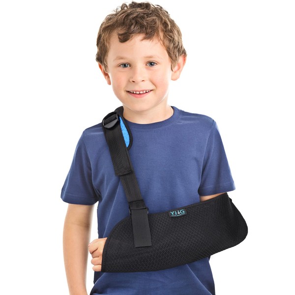 Arm Sling Children's Left Right Adjustable Shoulder Support Sling for Right, Breathable Children's Sling for Broken Arm, Clavicle, Elbow Shoulder Wrist Injury