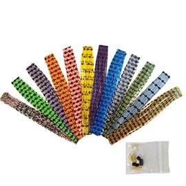 Riverruns Fishing Jig Lures Mixed Colors DIY Silicone Skirts for Jig Lures, Regular Skirt Collars Included Fly Tying Material(B: 24pc Barbed Wire Skirt Material Combo)