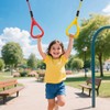 PELLOR 6 Pcs Ninja Rings, Monkey Bars Adjustable Backyard Obstacle
