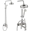 gotonovo Brushed Nickel Exposed Pipe Shower System Wall Mount 8’’