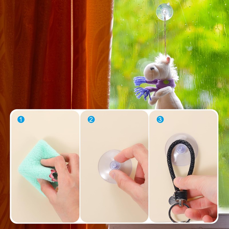 PATIKIL Suction Cups 1.2/1.8/2.2 Inch, 60 Pack PVC Sucker Pads