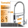 Bowoshen grifo de cocina Llave Monomando Fregadero extensible color plata