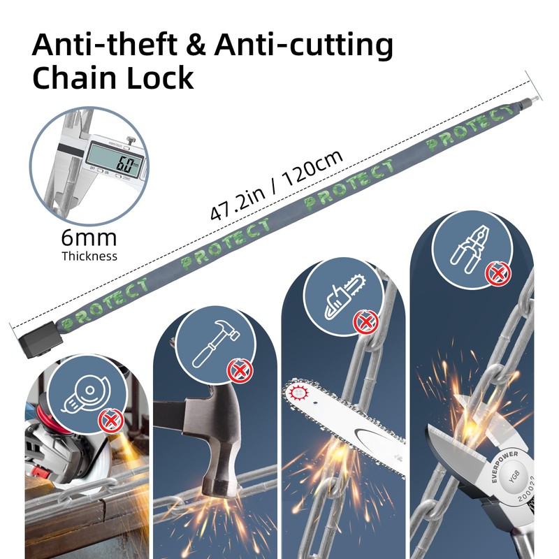 Bike Chain Lock with Alarm, 4 ft E Scooter Lock