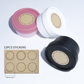 LONGWAY1.7oz/50ml Empty Slime Containers Plastic Jars with Lids for Beauty Products, DIY Slime Making or Travel Storage MakeUp (12 Pack, Pink)