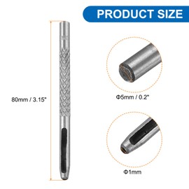 sourcing map Leather Round Hole Punch, 2mm Hollow Hole Puncher Cutter Carbon Steel Circle Hole Punching Cutting Tool for Belt/DIY Leather Craft