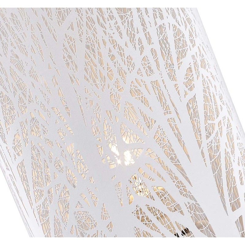 Unique and Beautiful Matt White Metal Forest Design Table Lamp