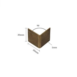 4PCS 90 Degree Right Angle Corner Protector,Brass Edge Cover Protectors 30MM,Camphorwood Box Corner Code Antique Edge Cover,Brass