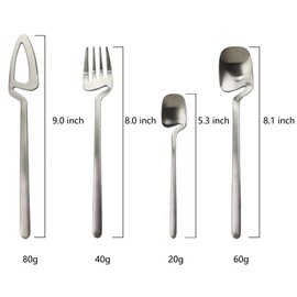 BRIIEC Matte Silver Silverware Set Stainless Steel Satin Finish Flatware Cutlery Set Service for 6, 24-Piece Spoons And Forks Kitchen Utensil Set, Dishwasher Safe (Matte Silver)