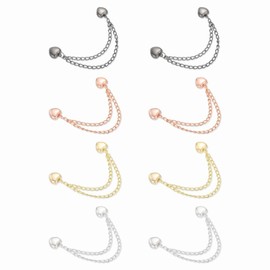 QUARKZMAN Pack of 8 Magnetic Clothing Clips Clothes Clips with Chain Clothes Clips Multifunctional Hijab Magnets for Thin Clothes Scarves Trouser Legs Brooch