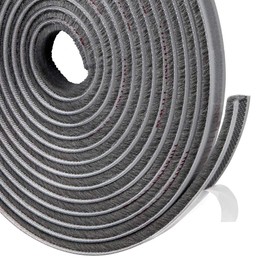 TORRAMI Felt Pile Weather Stripping 11/32 inch x 3/16 inch x 62 ft, Sliding Windows and Door Frame Side Brush Seal, Draft Stopper Soundproofing, Grey