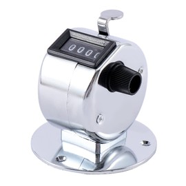 Leadigol Digital Hand Tally Counter Practical Metal Counting Number Display 0~9999 Mechanical with Base Maximum Manual Desktop Counter