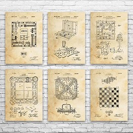 Board Game Posters Set of 6 (20x24), Game Room Decor, Gaming Gift, Toy Store Decor, Boardgame Art, Game Room Art Vintage Paper