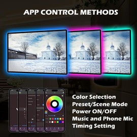 20ft Battery Powered Led Strip,6m Battery Operated Color Changing Lights Music Sync App Remote Control RGB USB Led Lights for TV, Party, Room Decoration (20FT)