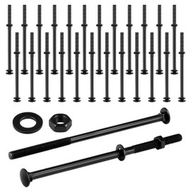 Zonon 24 Sets 1/2 x 10 Inch Black Carriage Bolt Kit Galvanized Carriage Bolt Set Includes Rust Resistance Washers and Nuts for Fastening Accessories