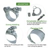 Bekelan T-Bolt Hose Clamps,52-55mm Heavy Duty Adjustable Pipe Strap Clamp,
