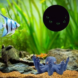 Dnoifne Aquarium Octopus Decoration, Funny Resin Luminous Octopus Tank Decor Statue, Decorative Ornaments for Fish Tank Aquarium Terrarium Vivarium
