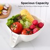 DIZADA Multifunctional Ceramic Drain Basket with Integrated Drain Spout, Colander