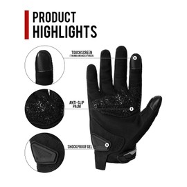 RIDEIRON Men's Summer Motorcycle Gloves, Touch Screen, Non-Slip, Soft, Breathable and Comfortable for Motorcycling, Mountaineering, Hiking and Other Outdoor Sports, Gold, L