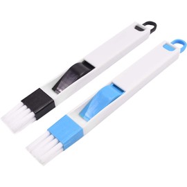 TRIXES 2 Small Cleaning Brushes For Hard to Reach Places & Gaps - 2 in 1 Mini Dustpan and Brush for Car Vents, Sliding Door Tracks, Keyboards, Blinds, Door Sills, Skirting Boards & Window Groove Slots