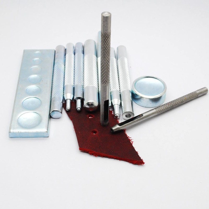 Yosugar Leather Craft Tools, 11Pcs Punch Snap Kit, Rivet Setter
