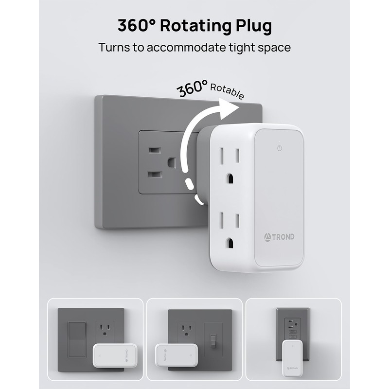 TROND Wall Outlet Extender 2 Pack - Multi Plug Splitter