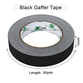 BOMEI PACK 1 Roll Black Matte Gaffer Tape Non Reflective Duct Tape 24mm x 27m for Entertainment Photography Masking.DIY Crafts Shaping Ducts Fixing Carpet Seaming
