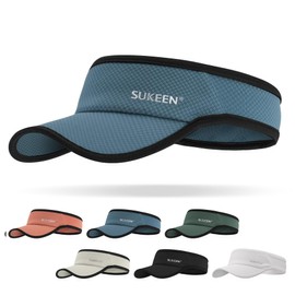 Sukeen Sport Performance Visor hat for Women Men,Lightweight Sun Hats Packable Empty Top Cap for Sun Protection and Outdoor Blue