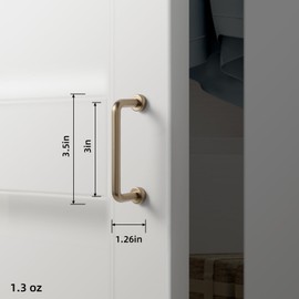 Goo-Ki 6 Pack 3" Center to Center Champagne Bronze Modern Cabinet Pulls Solid Contemporary Home Improvement Hardware Brushed Drawer Pulls Zinc Alloy Kitchen Handles